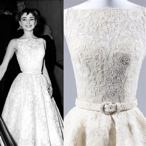 White floral Givenchy dress of Audrey Hepburn 